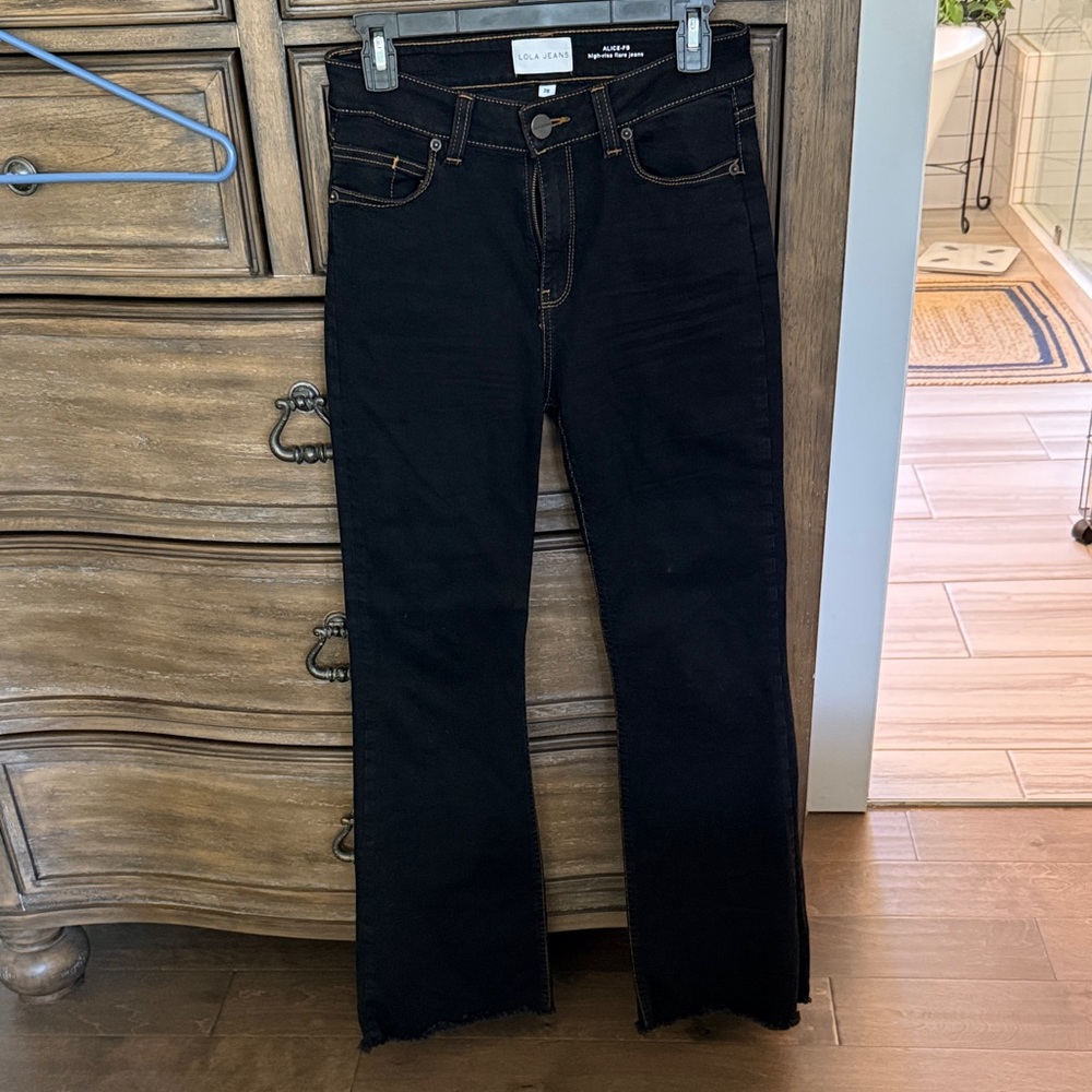 Lola Alice High Rise Black Flare Jeans